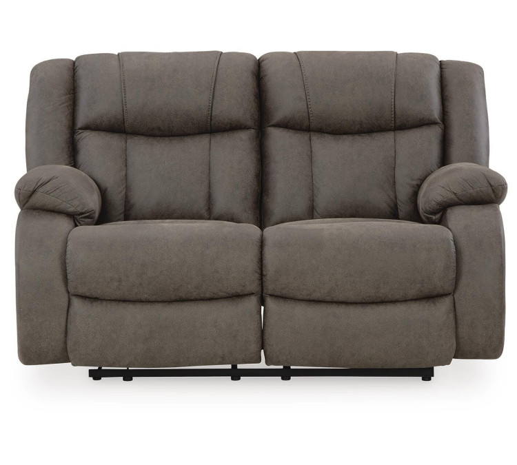First Base Reclining Loveseat - Gunmetal