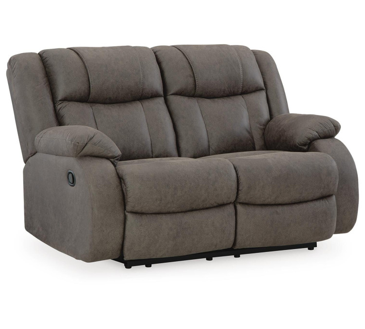 First Base Reclining Loveseat - Gunmetal