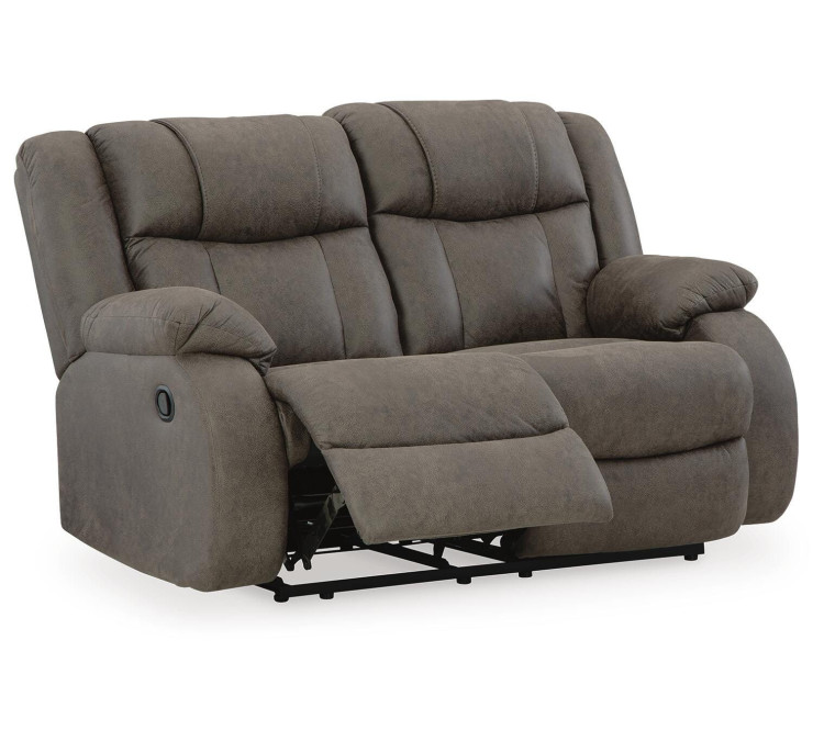 First Base Reclining Loveseat - Gunmetal