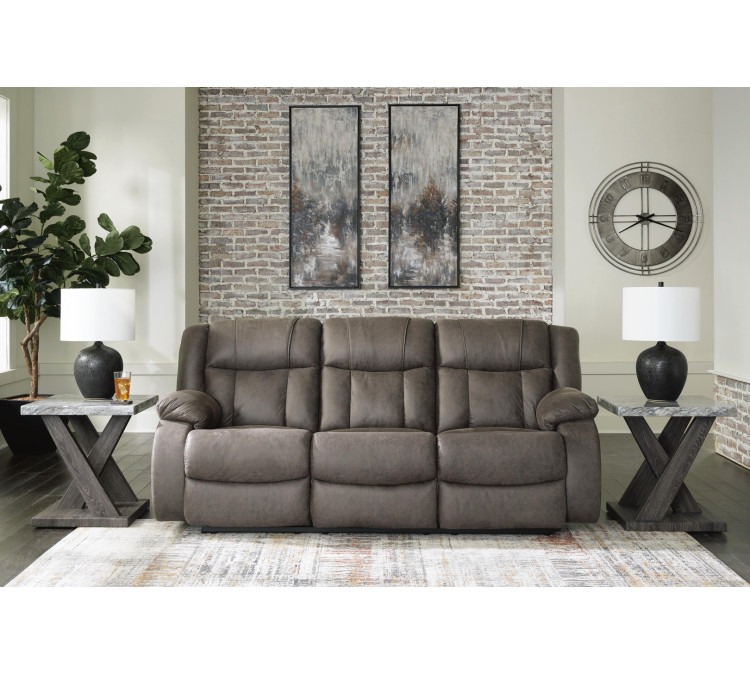 First Base Reclining Sofa - Gunmetal