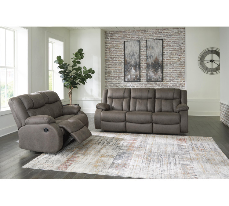 First Base Sofa and Loveseat - Gunmetal