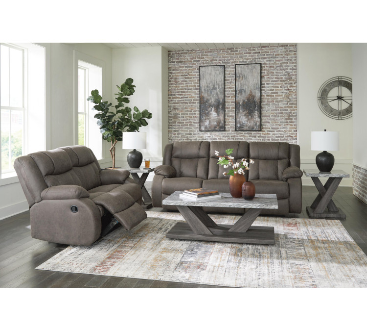 First Base Sofa and Loveseat - Gunmetal
