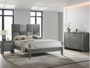 DENKER BEDROOM GROUP - KING / Gunmetal