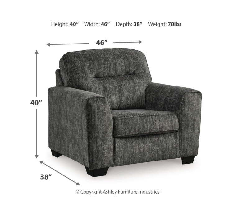 Lonoke Sofa, Loveseat, Chair and Ottoman - Gunmetal