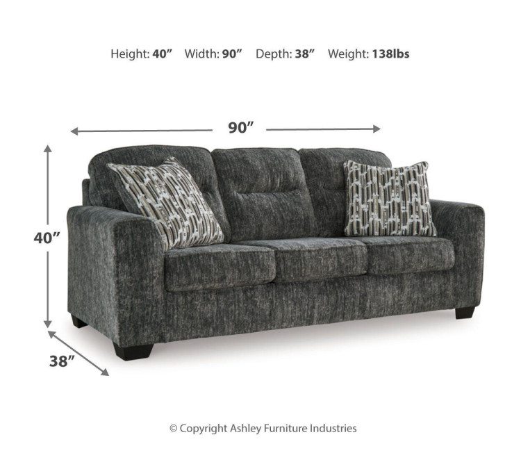 Lonoke Sofa, Loveseat, Chair and Ottoman - Gunmetal