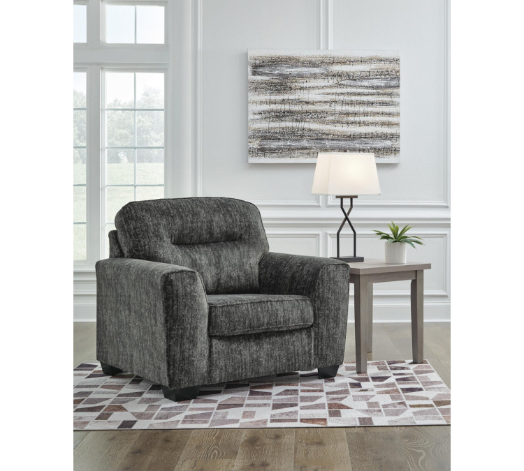 Lonoke Sofa, Loveseat, Chair and Ottoman - Gunmetal