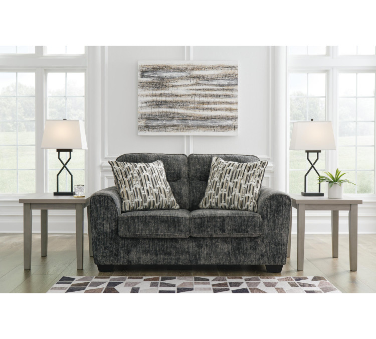Lonoke Sofa, Loveseat, Chair and Ottoman - Gunmetal