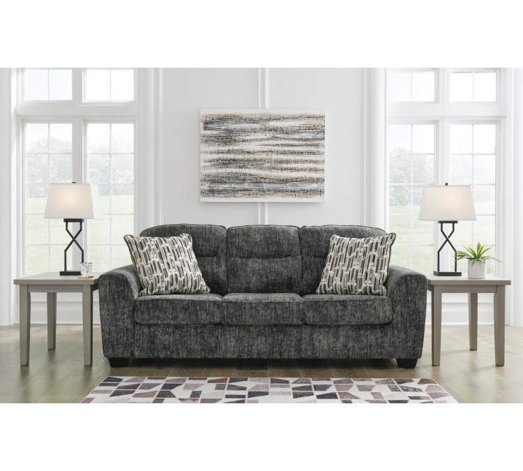Lonoke Sofa, Loveseat, Chair and Ottoman - Gunmetal