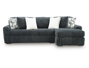 Midnight-Madness 2-Piece Sectional Sofa Chaise - Gunmetal