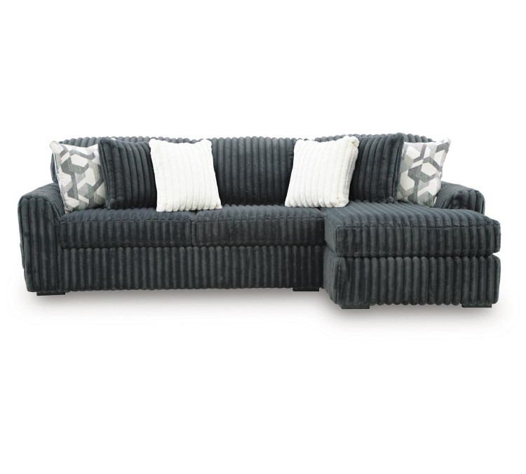 Midnight-Madness 2-Piece Sectional Sofa Chaise - Gunmetal