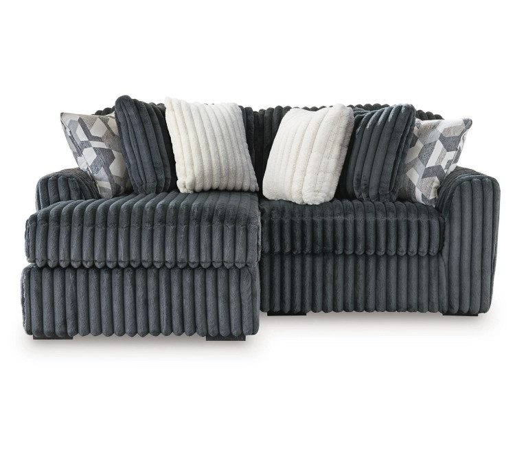 Midnight-Madness 2-Piece Sectional with Chaise - Gunmetal