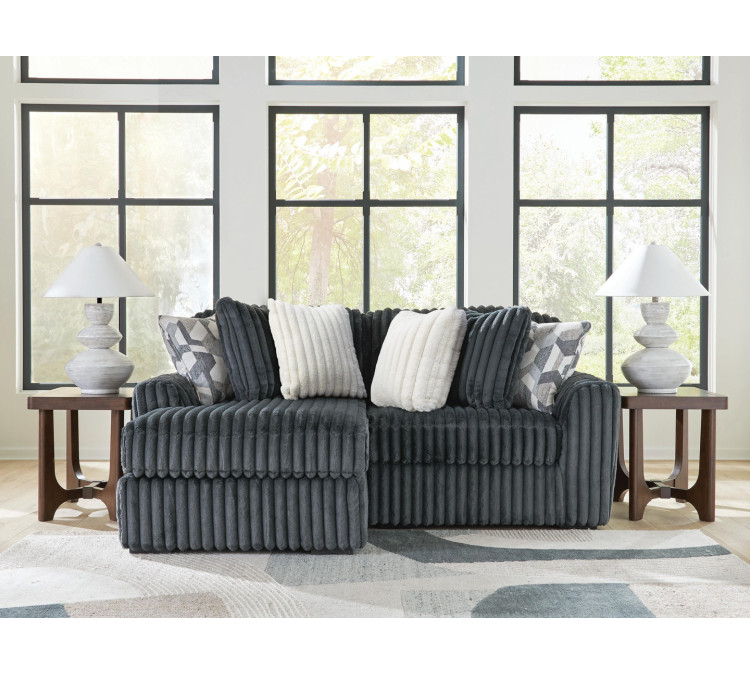 Midnight-Madness 2-Piece Sectional with Chaise - Gunmetal
