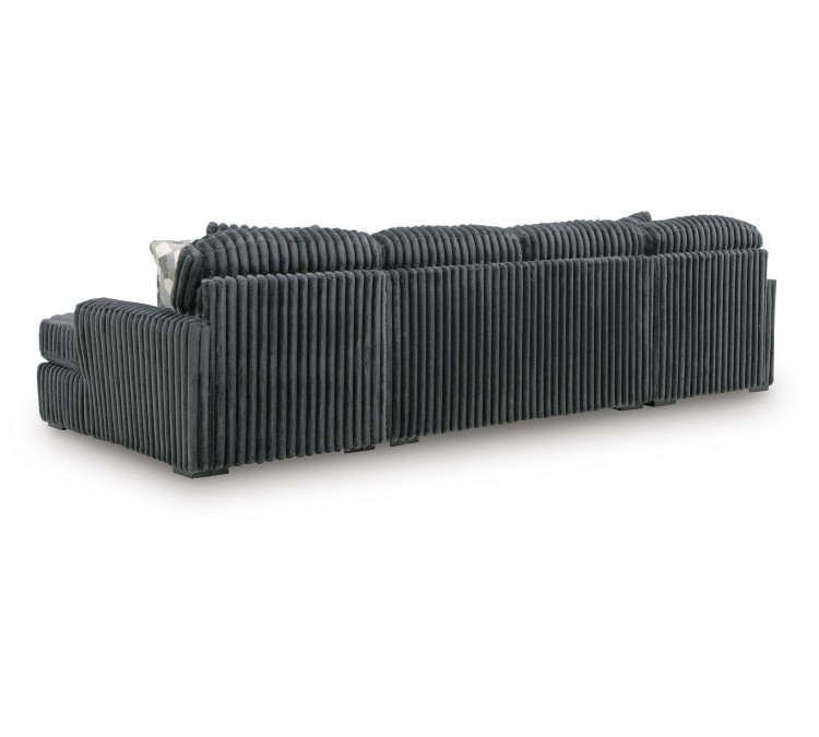Midnight-Madness 3-Piece Double Chaise Sectional - Gunmetal