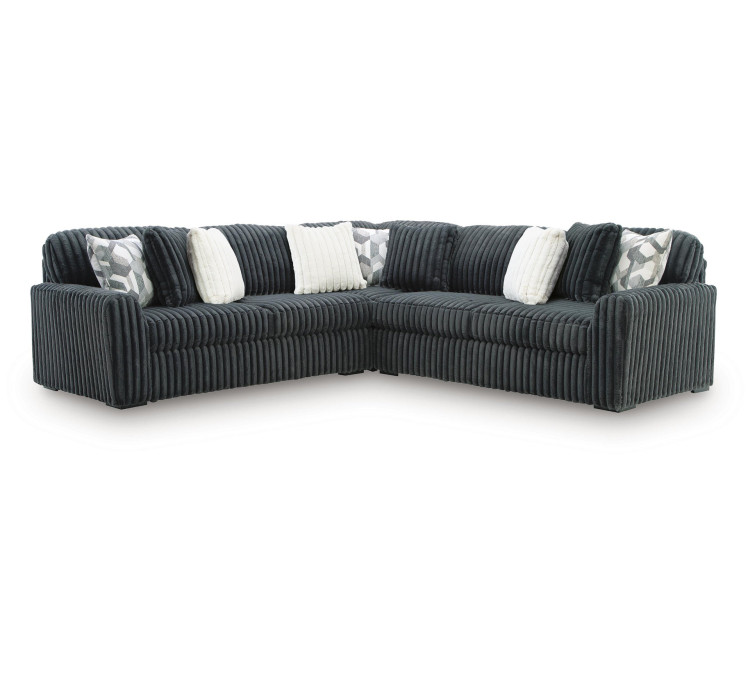 Midnight-Madness 3-Piece Sectional - Gunmetal