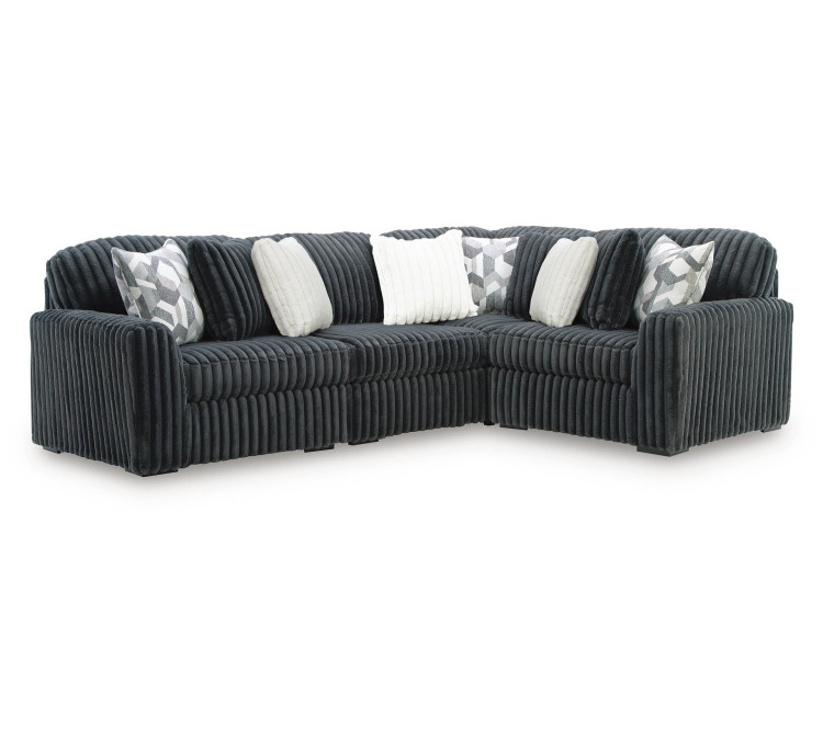 Midnight-Madness 4-Piece Sectional - Gunmetal