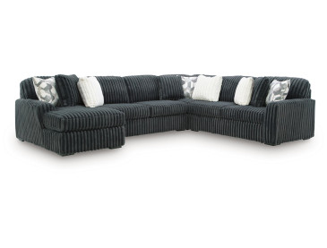 Midnight-Madness 4-Piece Sectional with Chaise - Gunmetal