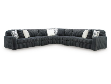 Midnight-Madness 5-Piece Sectional - Gunmetal