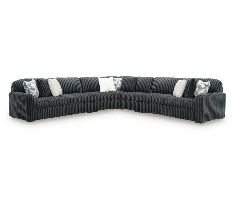 Midnight-Madness 5-Piece Sectional - Gunmetal