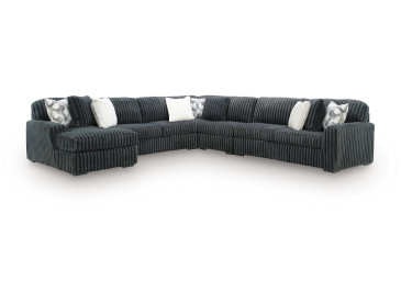 Midnight-Madness 5-Piece Sectional with Chaise - Gunmetal