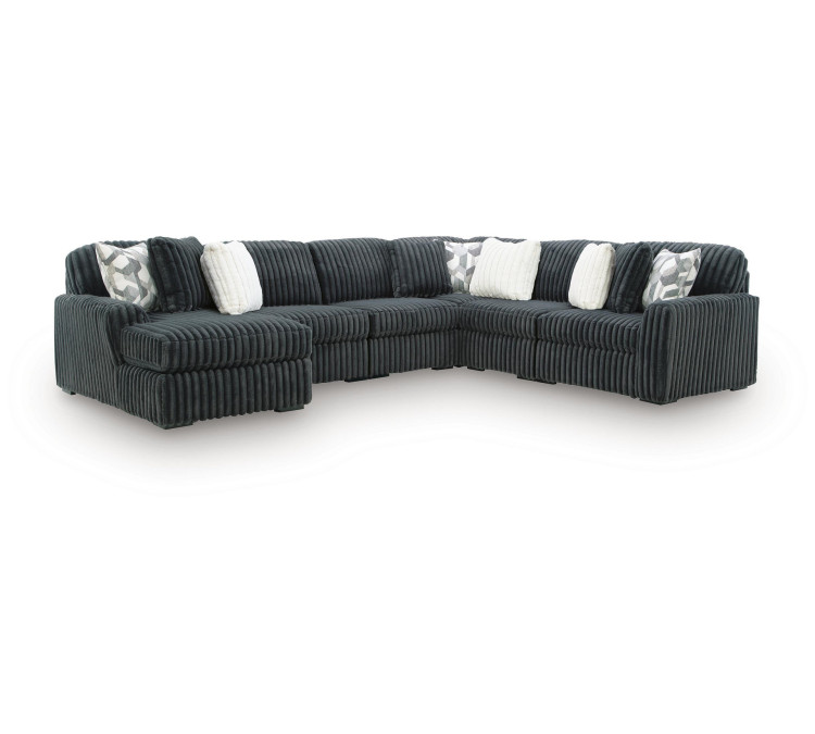 Midnight-Madness 6-Piece Sectional with Chaise - Gunmetal
