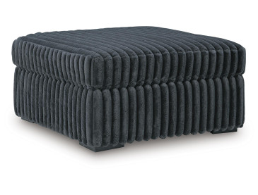 Midnight-Madness Oversized Accent Ottoman - Gunmetal