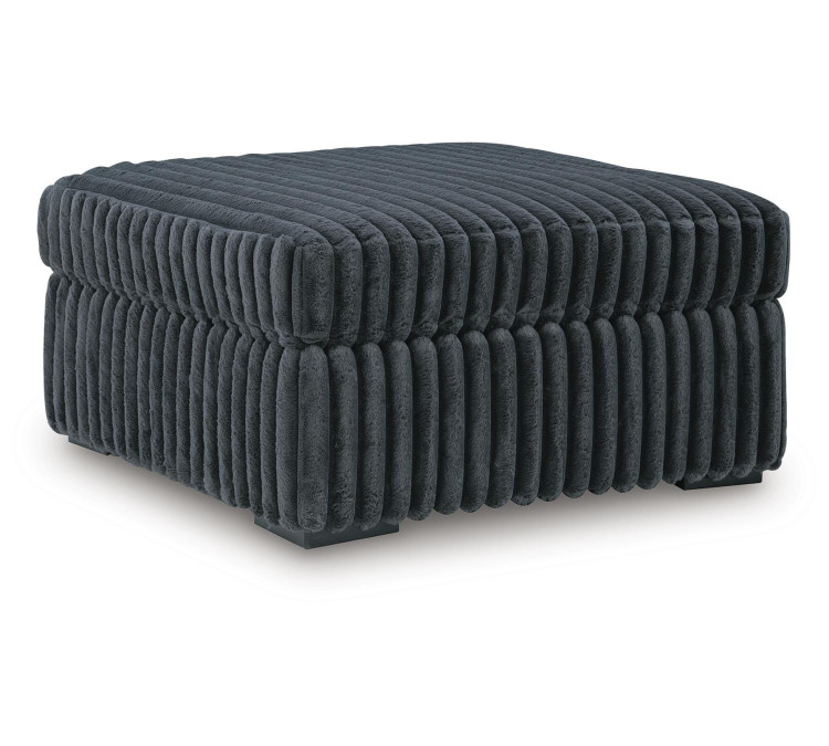 Midnight-Madness Oversized Accent Ottoman - Gunmetal