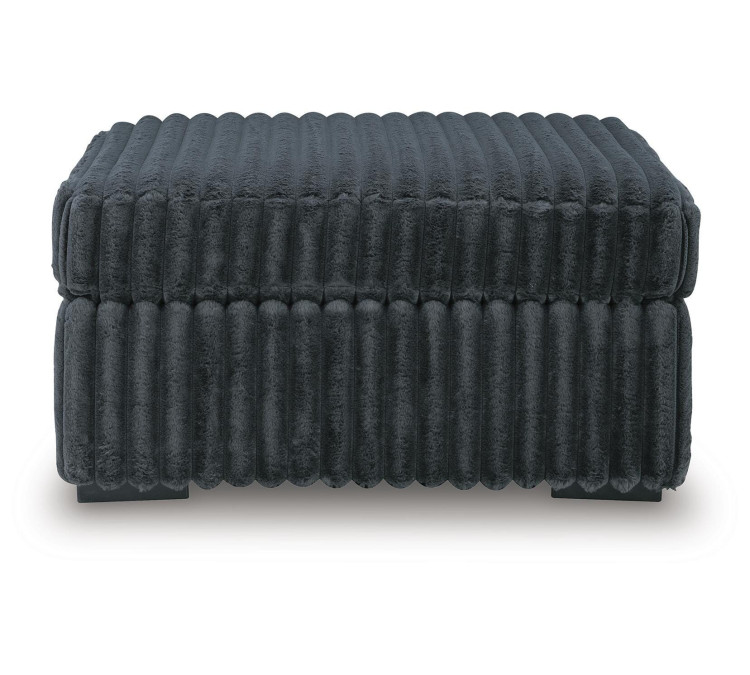 Midnight-Madness Oversized Accent Ottoman - Gunmetal