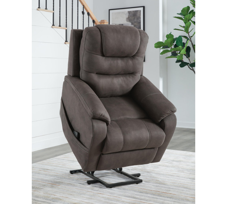 Snowfield Power Lift Recliner - Gunmetal