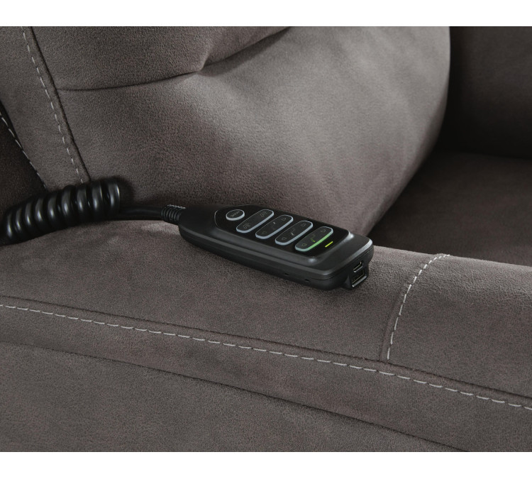 Snowfield Power Lift Recliner - Gunmetal