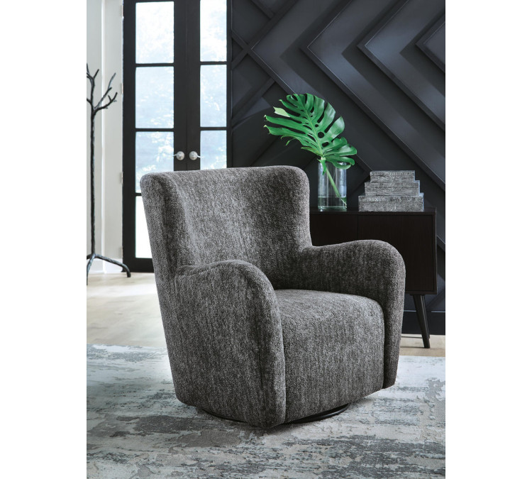 Rowenburg Swivel Glider Accent Chair - Heather Charcoal