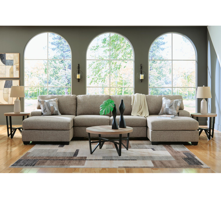 Newellen 3-Piece Sectional with Chaise - Hemp