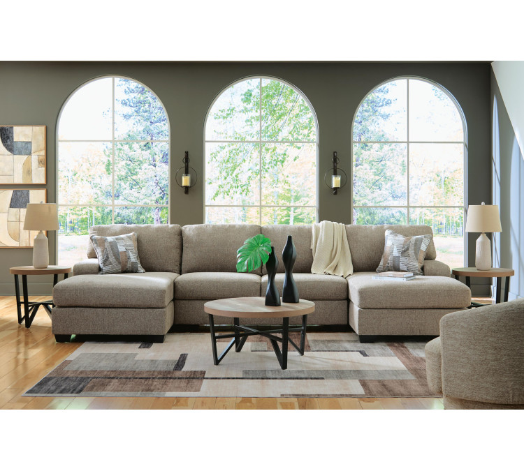Newellen 3-Piece Sectional with Chaise - Hemp