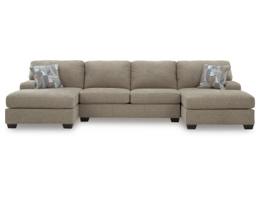 Newellen 3-Piece Sectional with Double Chaise - Hemp