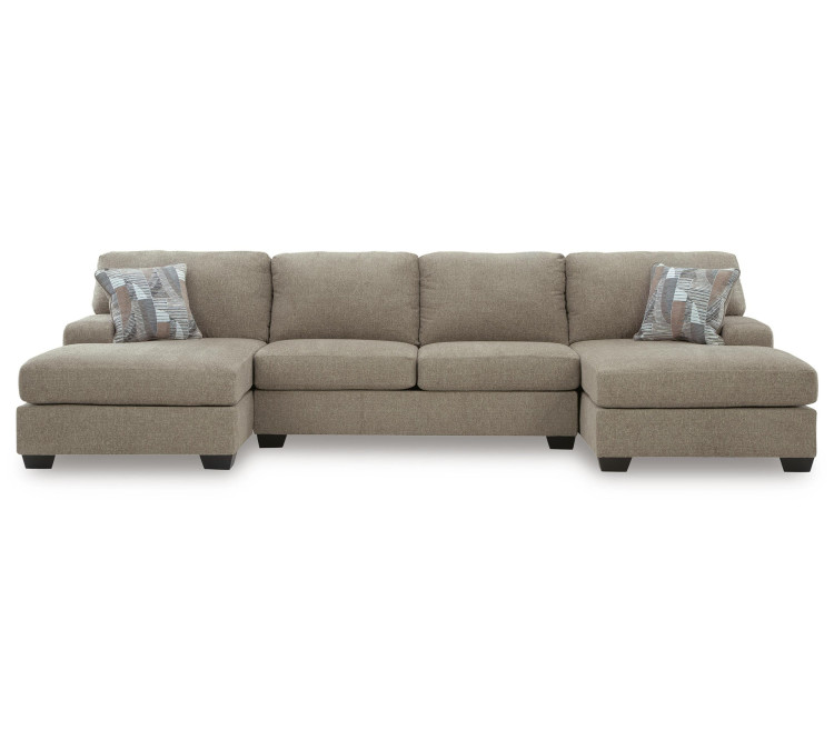 Newellen 3-Piece Sleeper Sectional with Double Chaise - Hemp