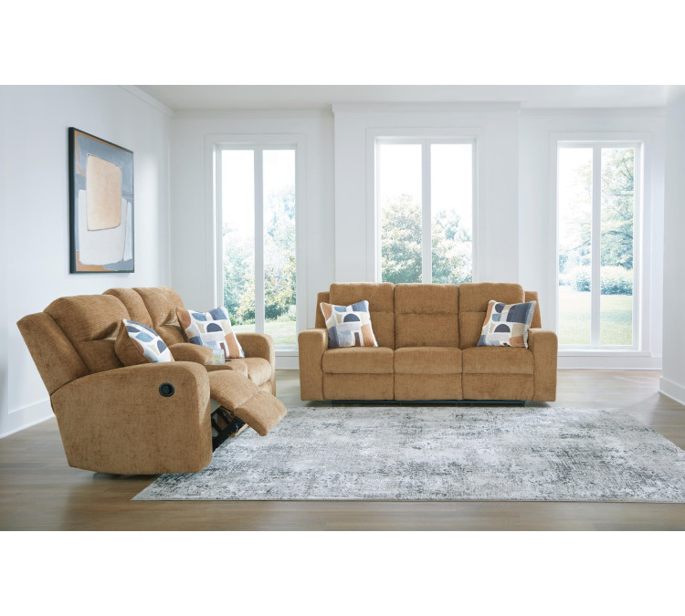 Kanlow Sofa and Loveseat - Honey