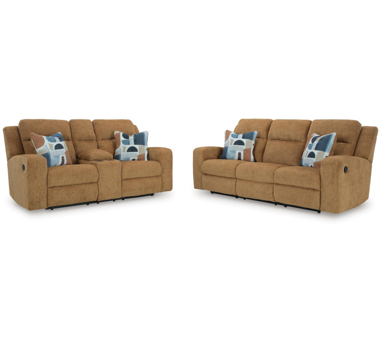 Kanlow Sofa and Loveseat - Honey