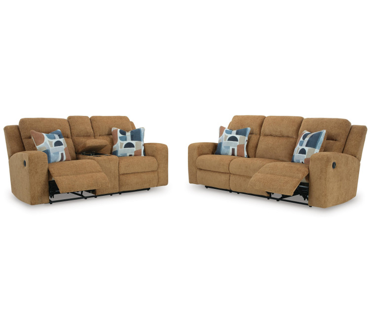 Kanlow Sofa and Loveseat - Honey
