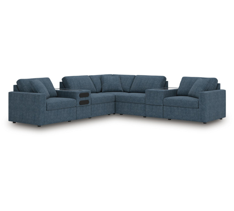 Modmax 7-Piece Balanced Sectional with Audio and Storage Consoles - Ink