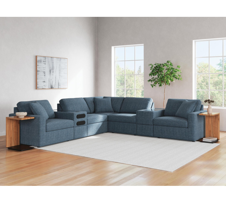 Modmax 7-Piece Balanced Sectional with Audio and Storage Consoles - Ink
