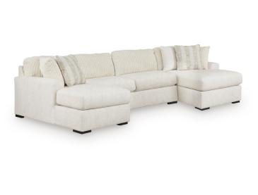 Chessington 3-Piece Sectional with Double Chaise - Ivory