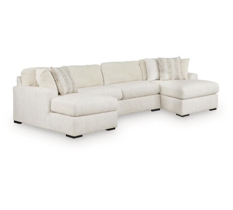 Chessington 3-Piece Sectional with Double Chaise - Ivory