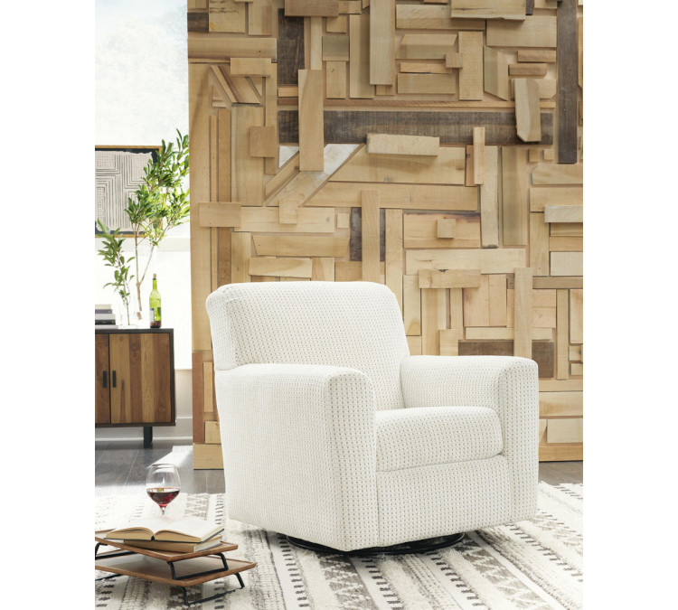 Herstow Swivel Glider Accent Chair - Ivory