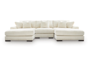 Lindyn 3-Piece Sectional with Double Chaise - Ivory