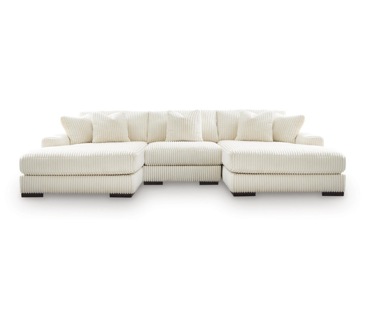 Lindyn 3-Piece Sectional with Double Chaise - Ivory
