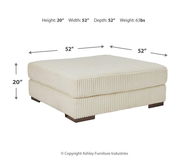 Lindyn Oversized Accent Ottoman - Ivory