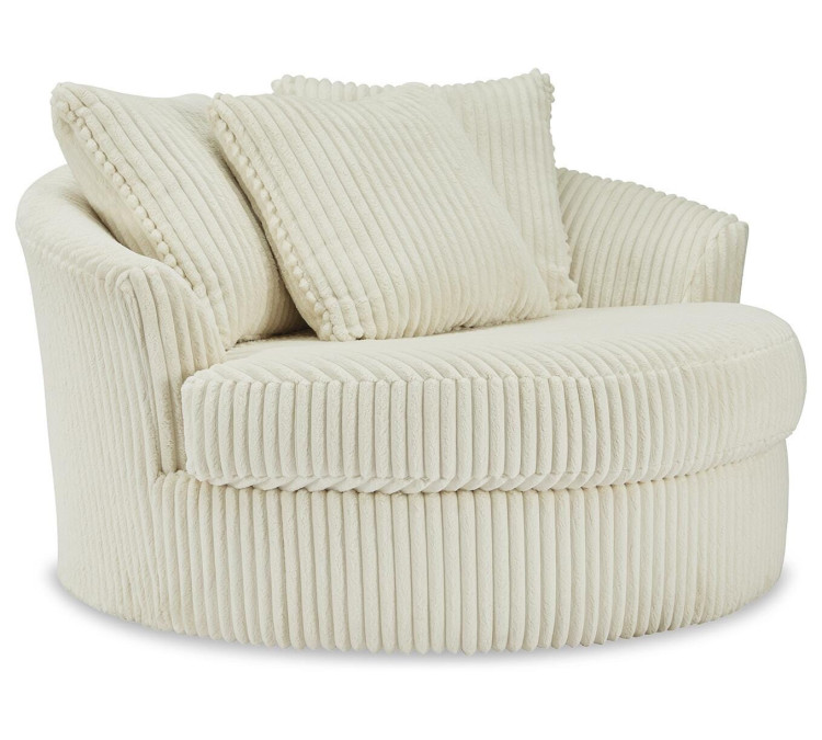 Lindyn Oversized Swivel Accent Chair - Ivory