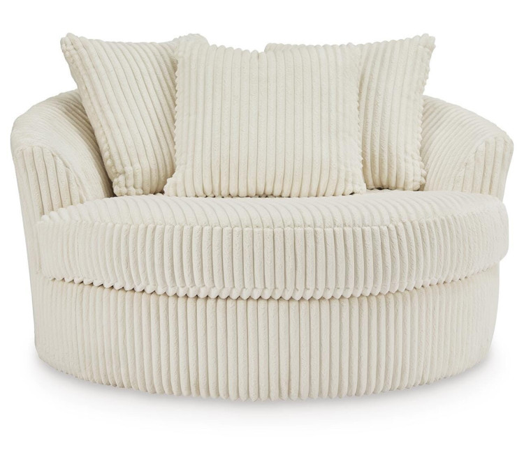 Lindyn Oversized Swivel Accent Chair - Ivory