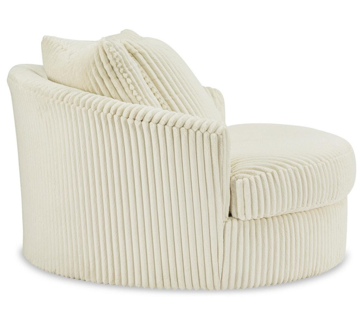 Lindyn Oversized Swivel Accent Chair - Ivory