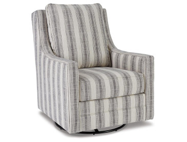 Kambria Swivel Glider Accent Chair - Ivory/Black