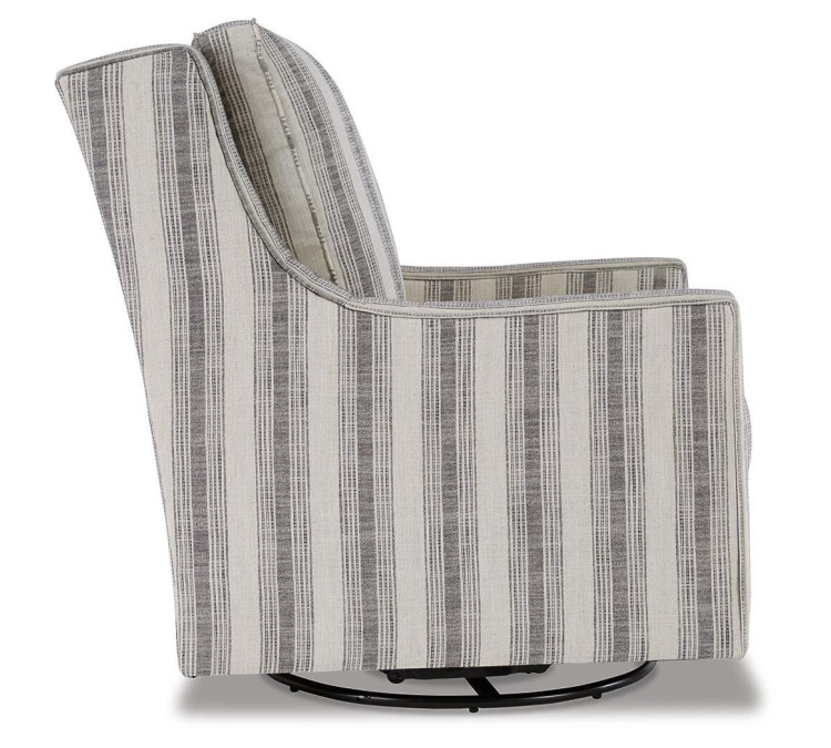Kambria Swivel Glider Accent Chair - Ivory/Black